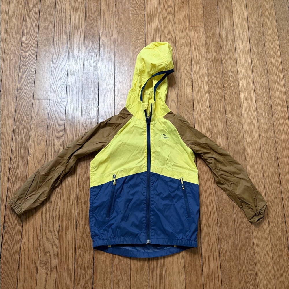 L.L.Bean Kids Yellow and Blue Windbreaker Jacket